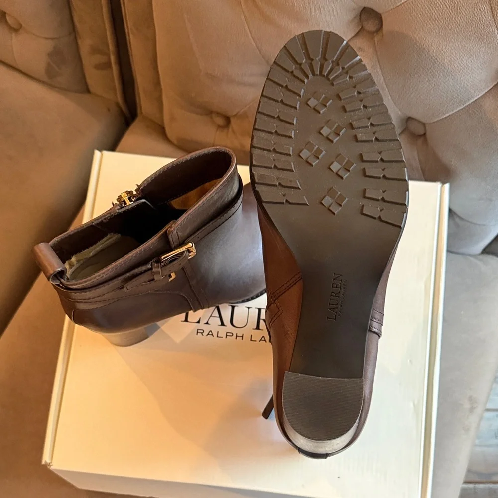 ⏰🔻🚨Ralph Lauren Madisyn Burnished Leather Bootie || Size 10B || NWB!! - Picture 4 of 4